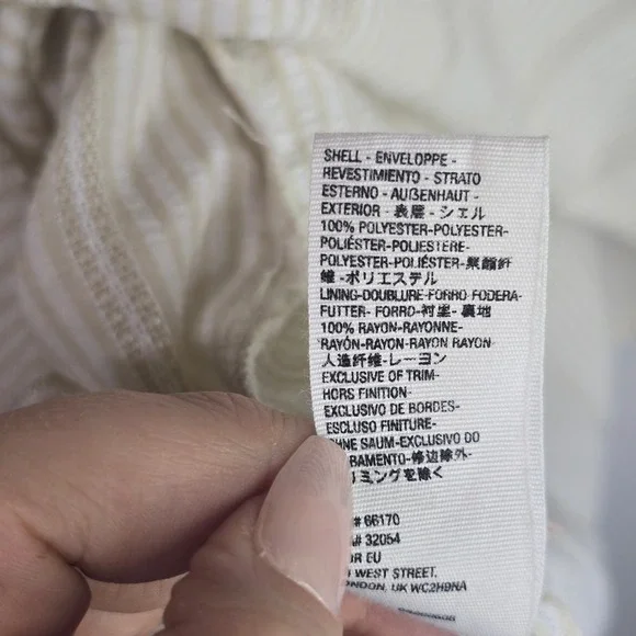 Free People Gigi Cream Vertical Stripe Puff Sleeve Tunic Top Boho Spring Size L - Picture 8 of 10